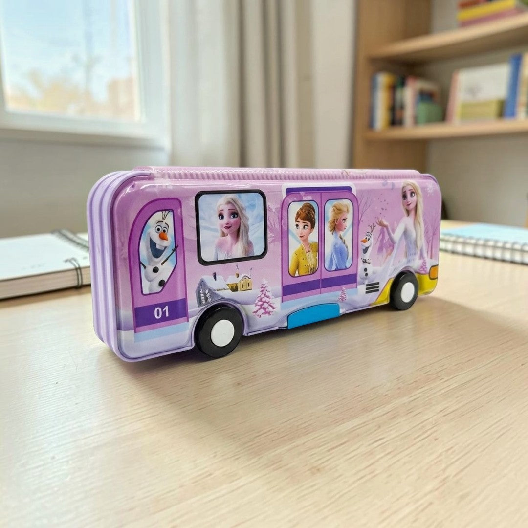 Frozen Princess Bus-Shaped Kids Pencil Box