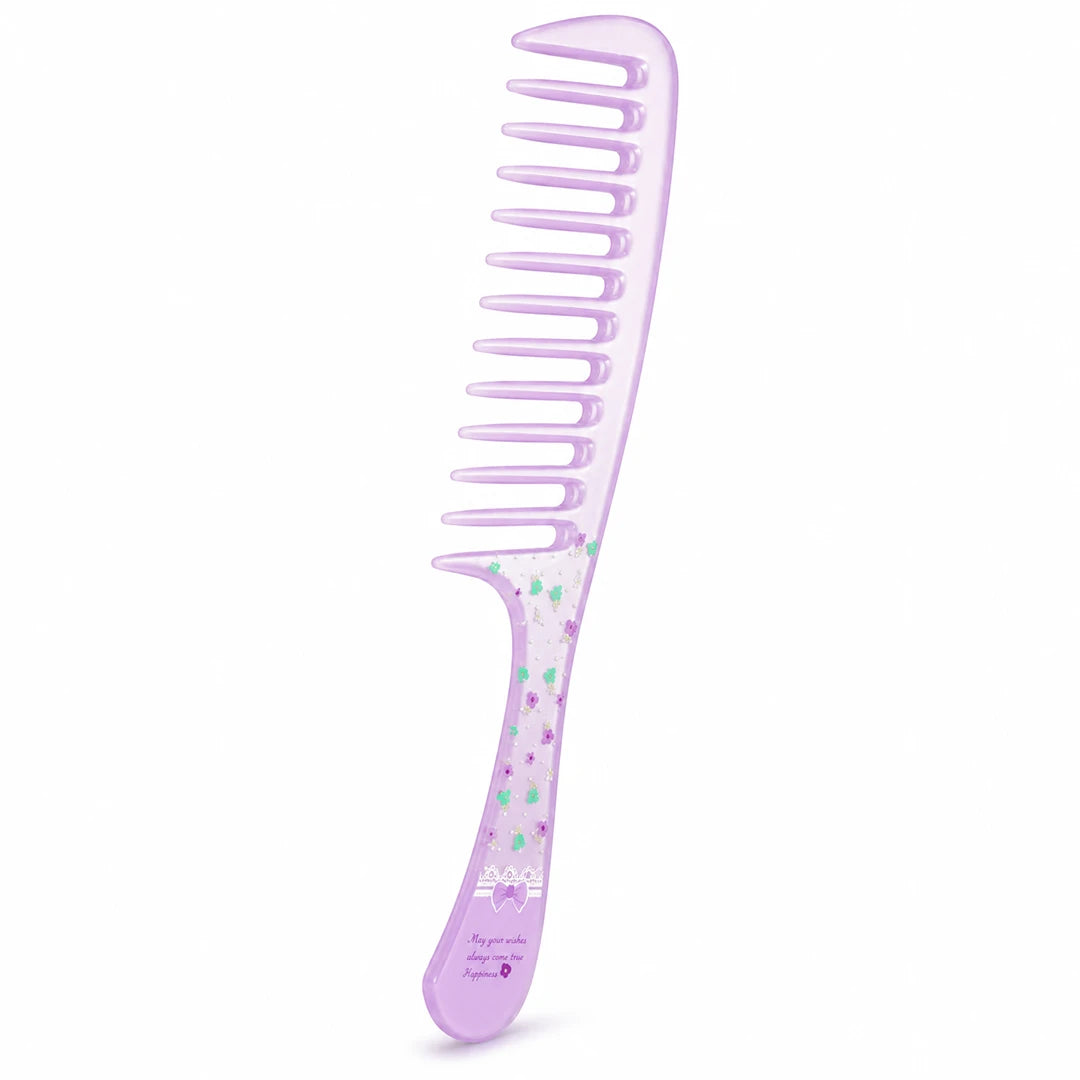 Lavender Bloom Wide Tooth Comb
