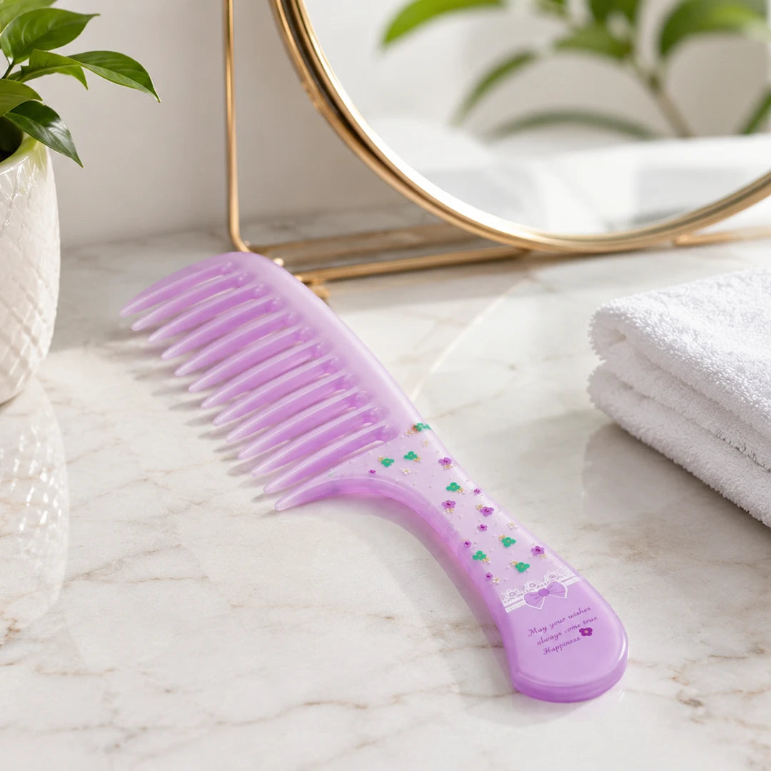 Lavender Bloom Wide Tooth Comb