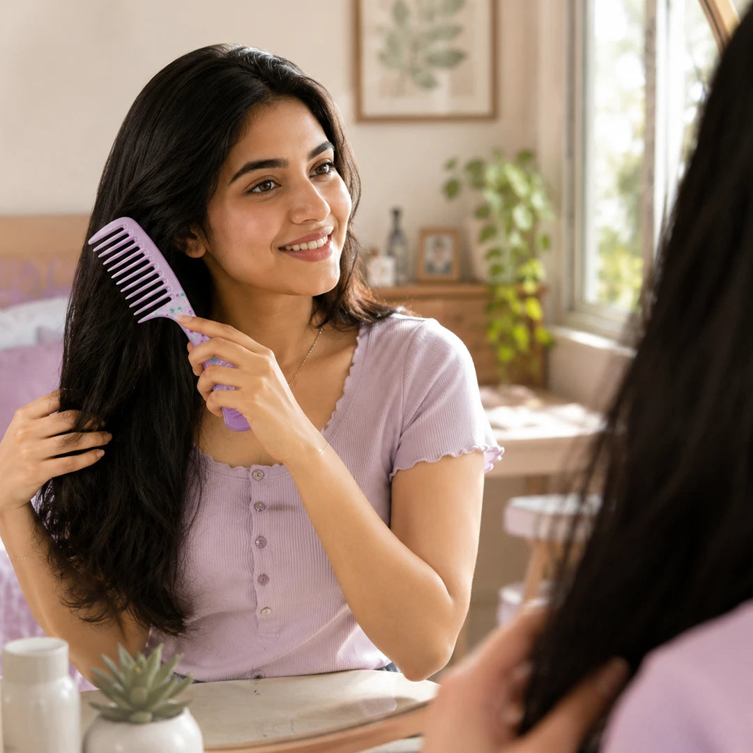 Lavender Bloom Wide Tooth Comb