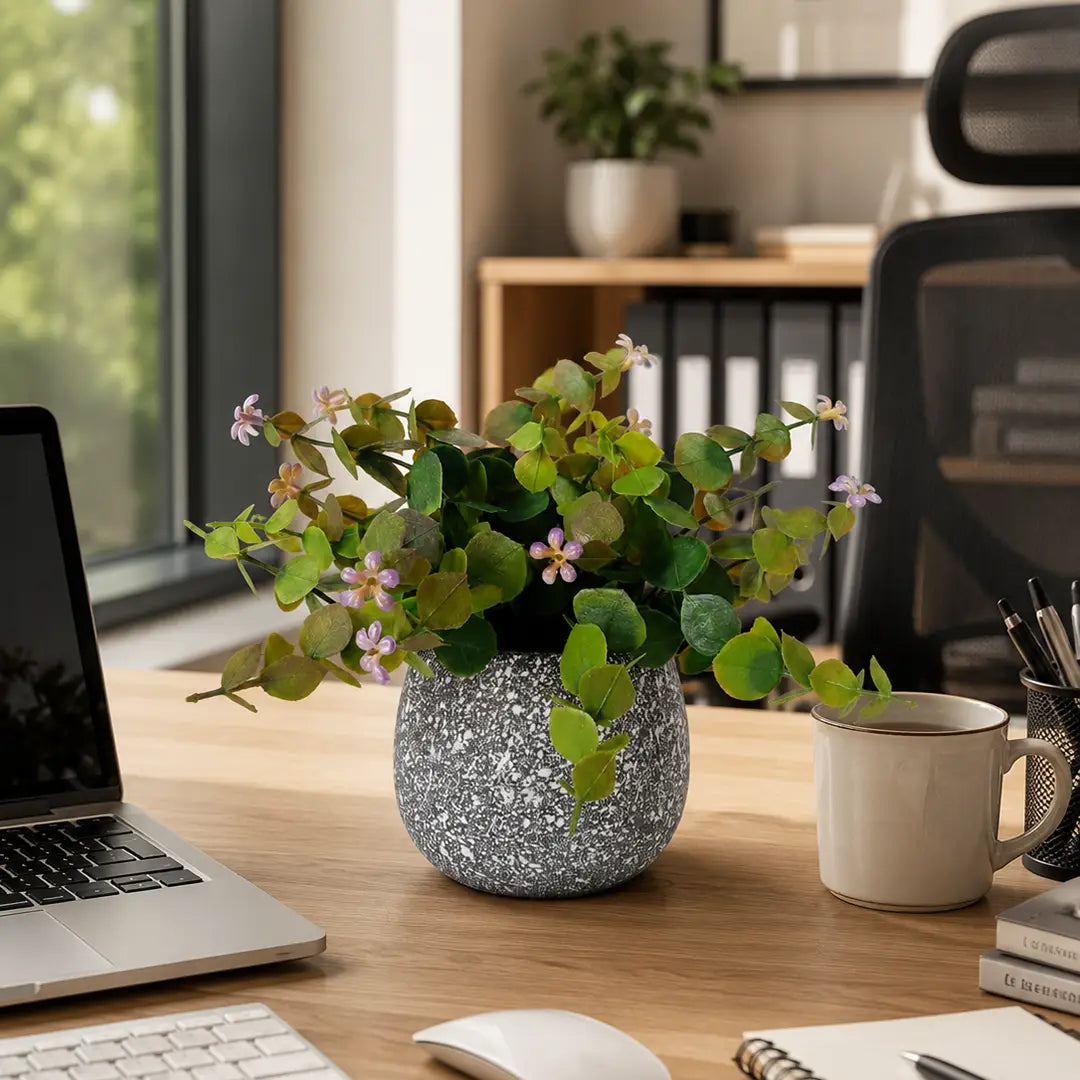 Lavender Leaf Artificial Plant with Pot
