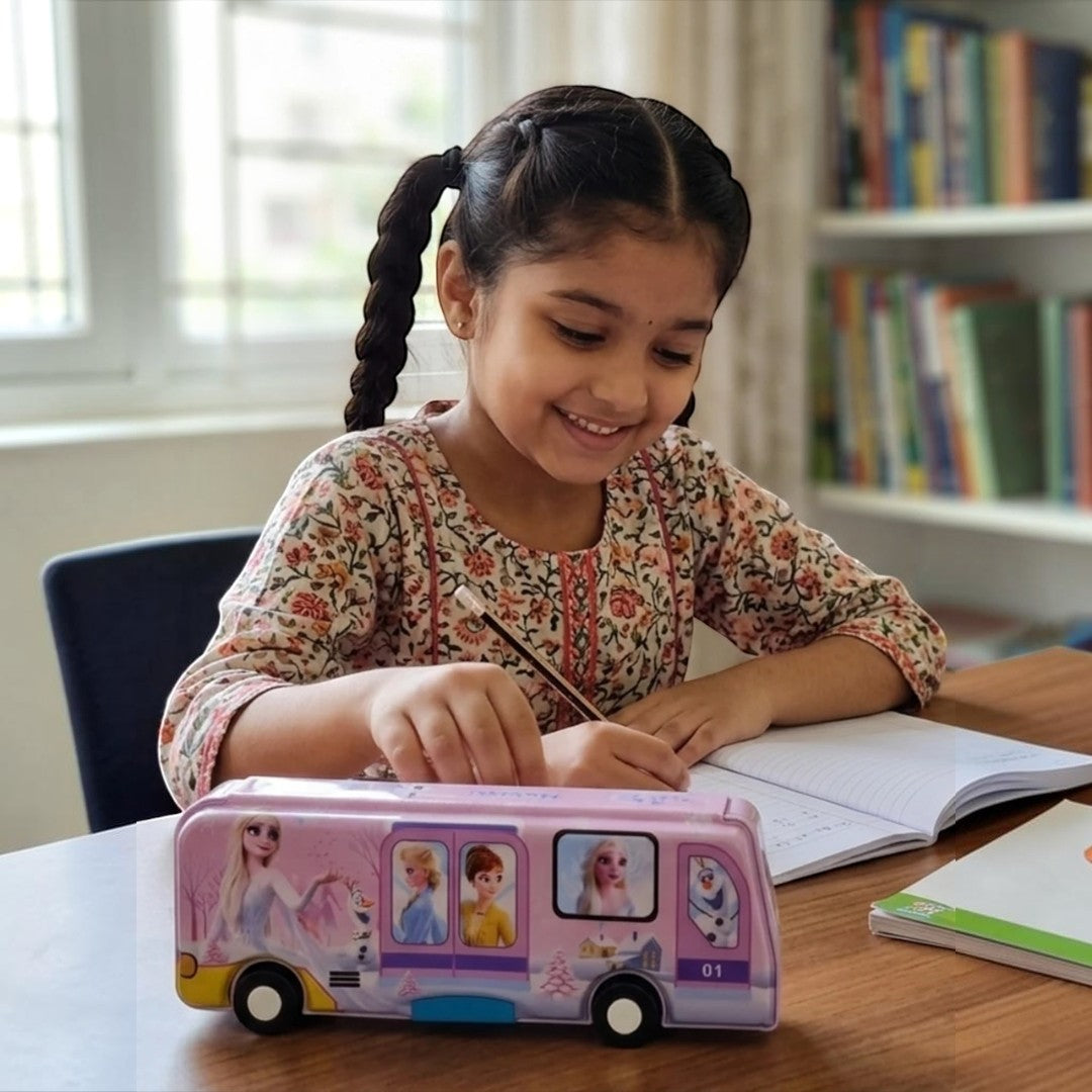 Frozen Princess Bus-Shaped Kids Pencil Box