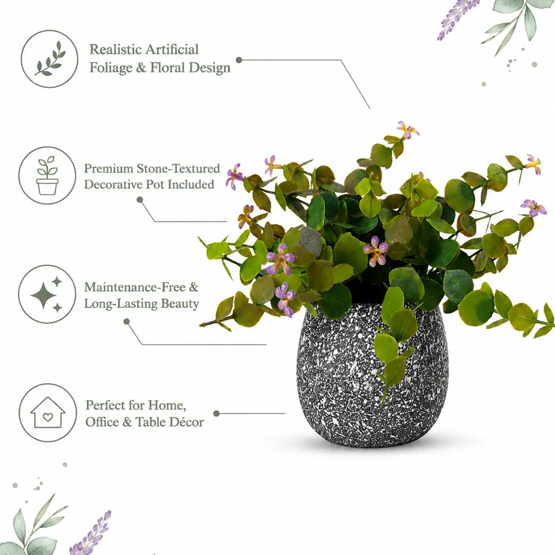 Lavender Leaf Artificial Plant with Pot