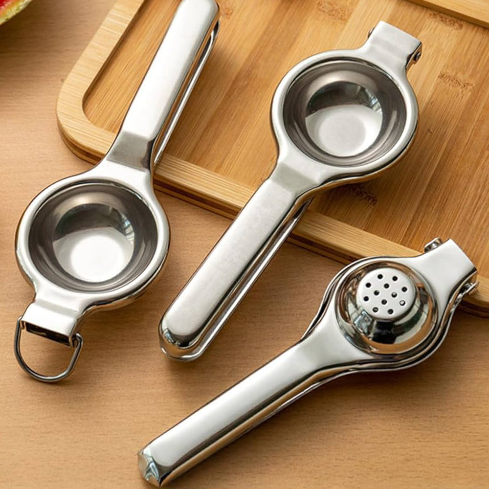 Stainless Steel Lemon Squeezer, 2 in 1 Citrus Juicer Handheld Lemon Juicer