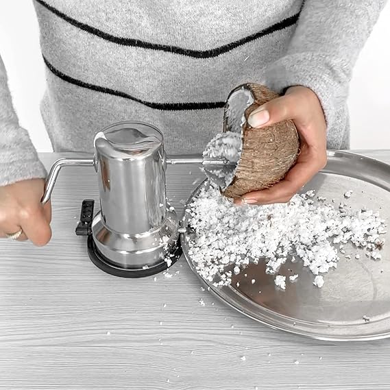 Coconut Scraper with Vacuum Base, Rotatable Handle