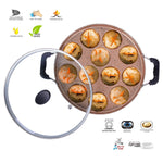 Load image into Gallery viewer, Aluminum Non Stick 12 Cavity Appam Patra with 2 Side Handle

