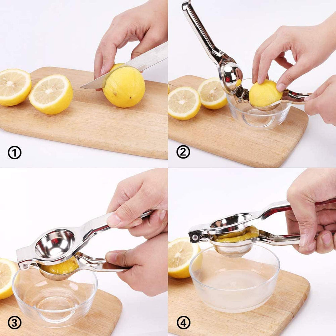 Stainless Steel Lemon Squeezer, 2 in 1 Citrus Juicer Handheld Lemon Juicer