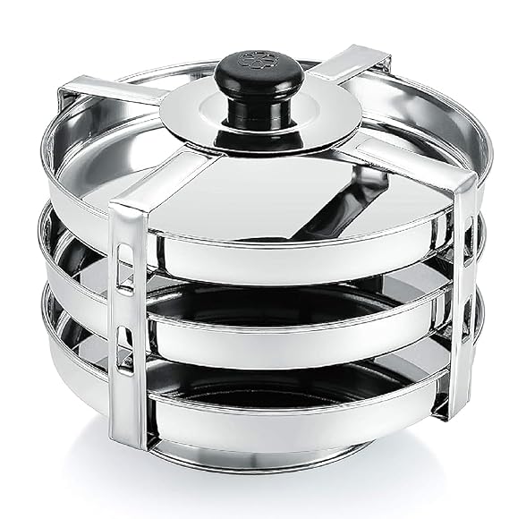 Stainless Steel Dhokla Maker 3 Plates With 4 Wires