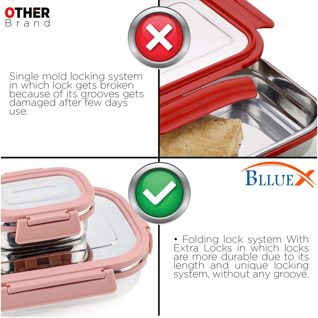 Stainless Steel Tiffin Blluex Lunch Box Pink