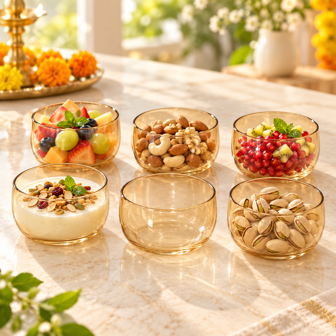 Amber Glow Dessert Bowls