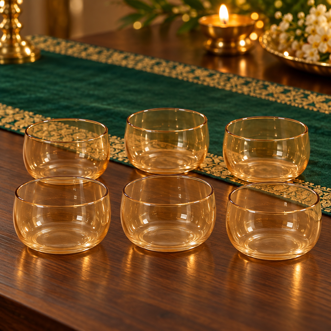 Amber Glow Dessert Bowls