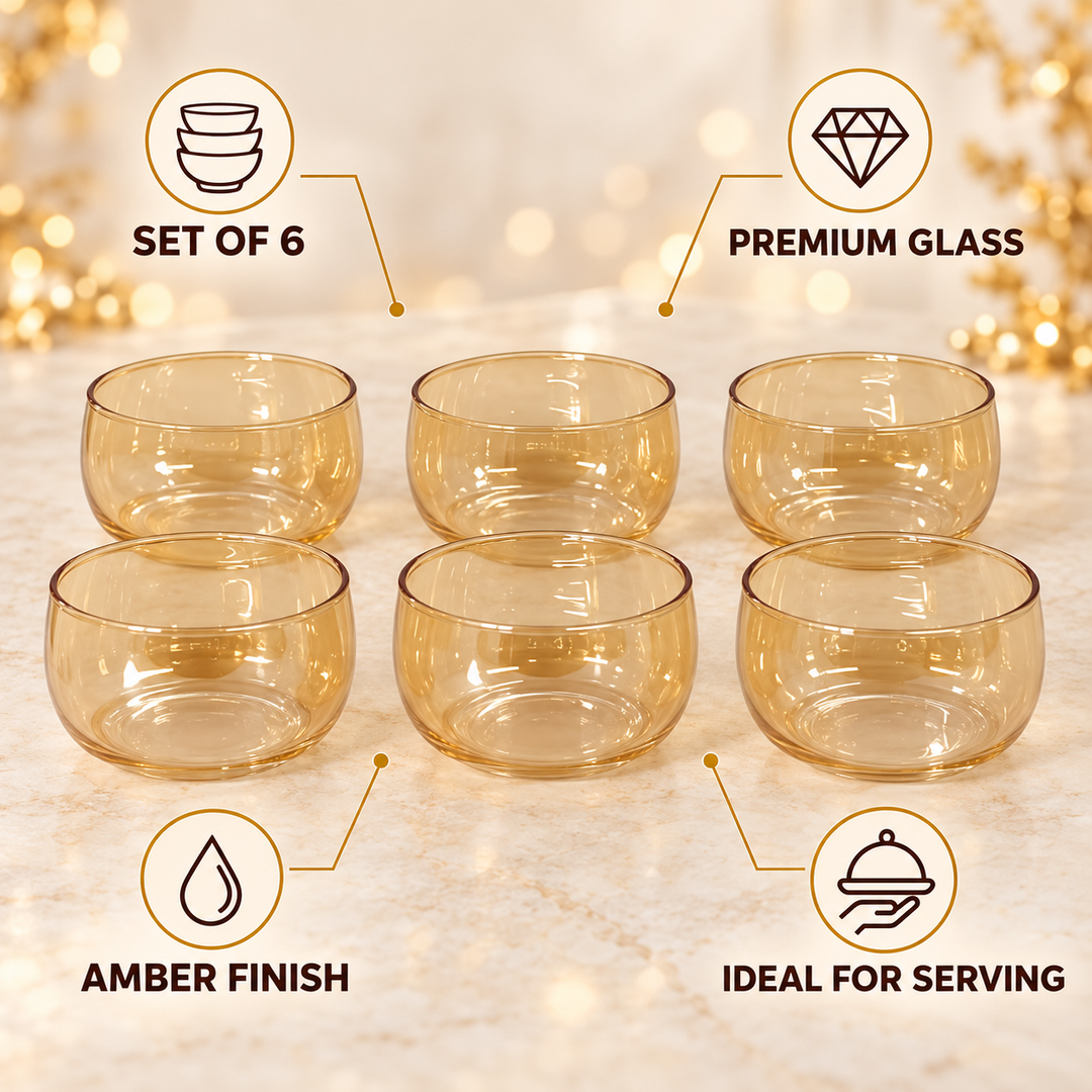 Amber Glow Dessert Bowls