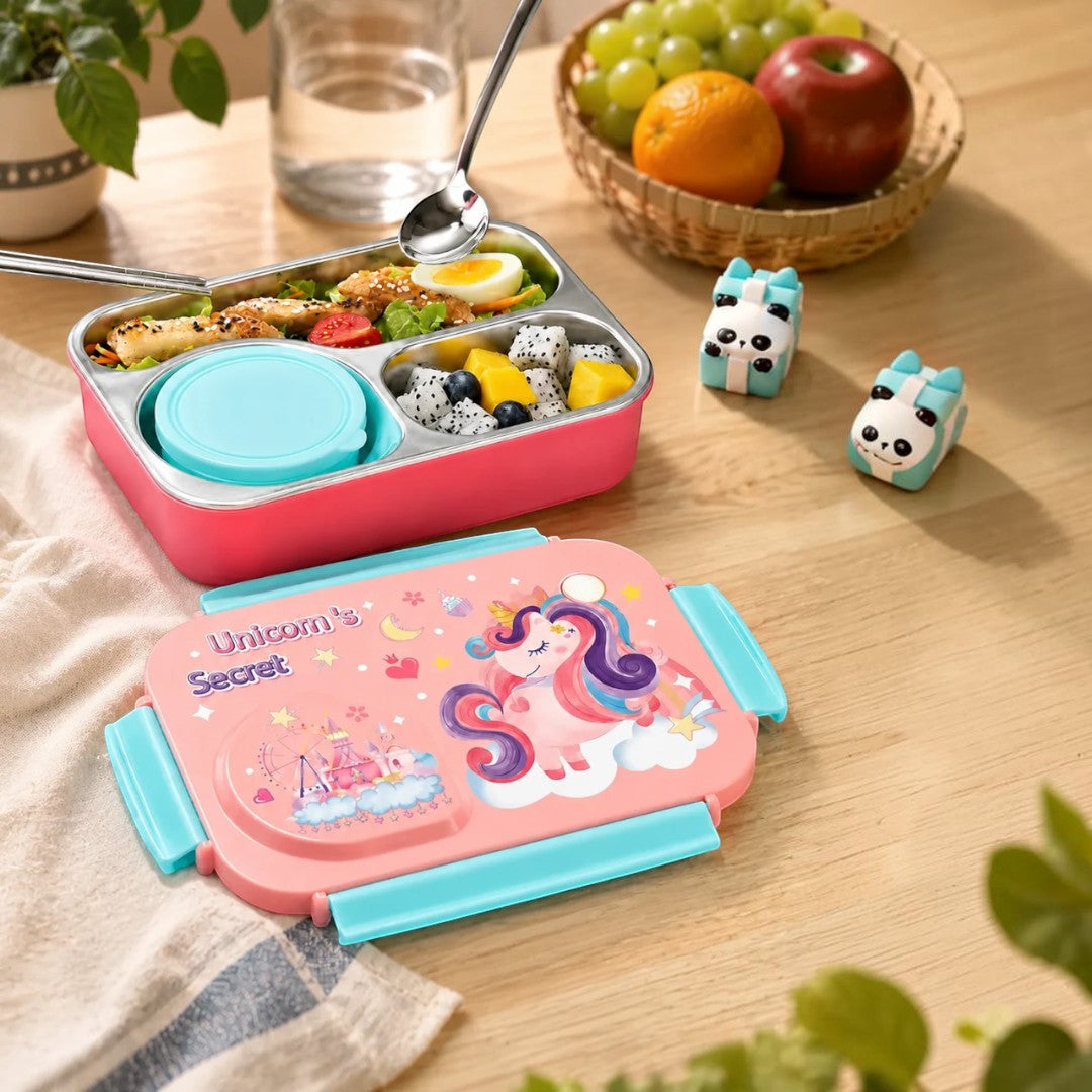 Unicorn Secret Stainless Steel Kids Lunch Box