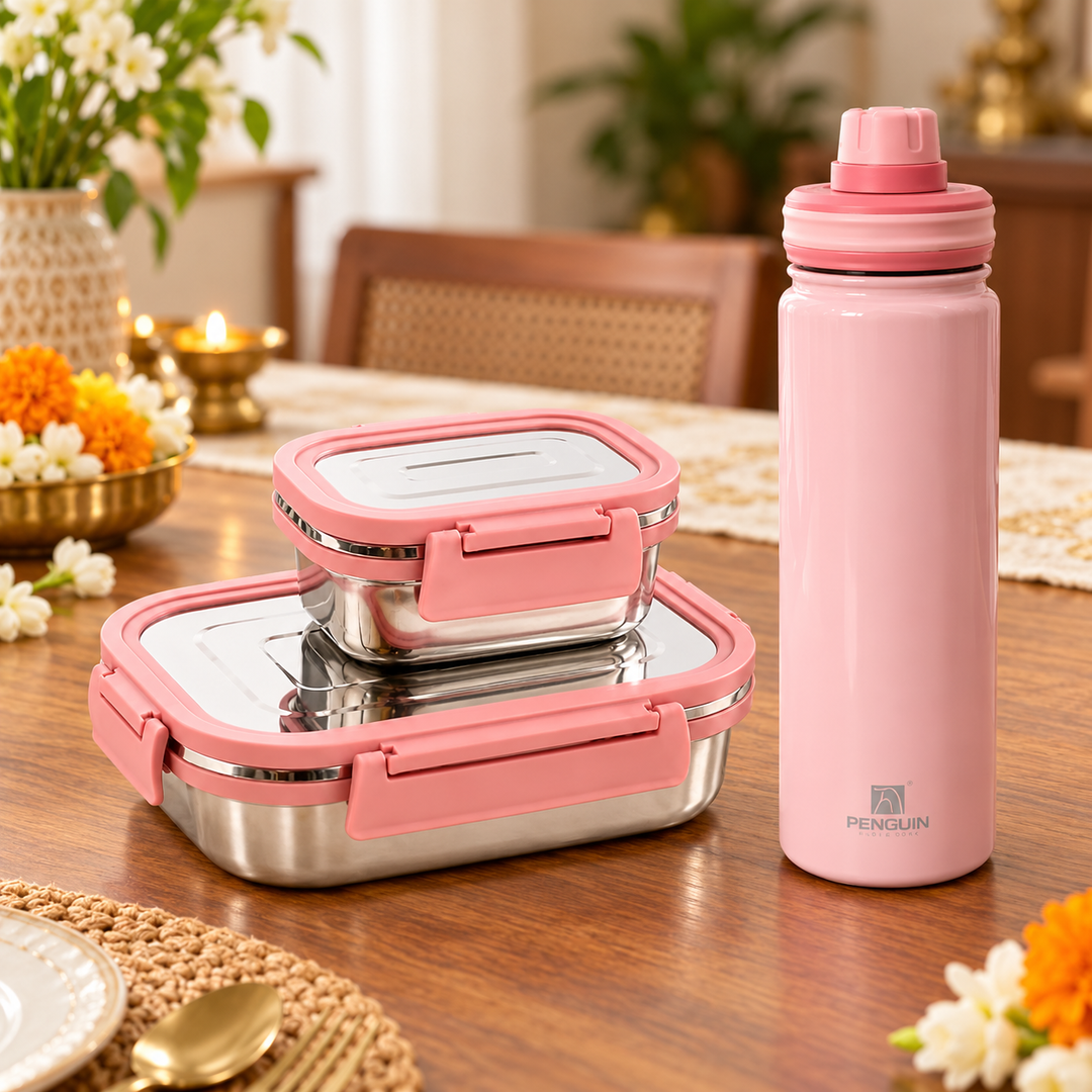 Blush Bite Lunch Box and Bottle Combo