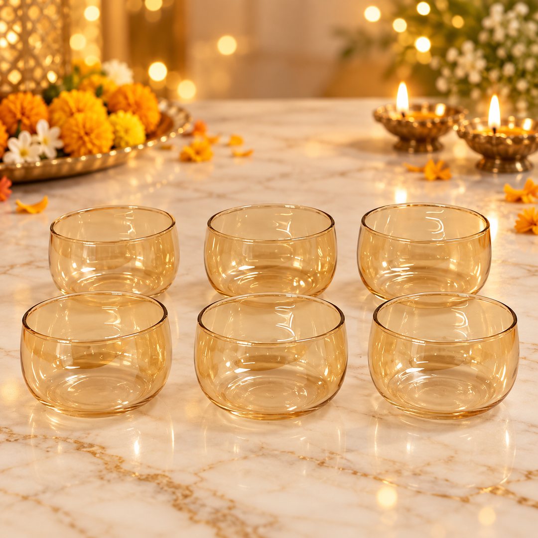 Amber Glow Dessert Bowls