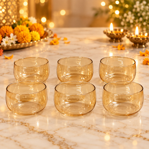 Amber Glow Dessert Bowls