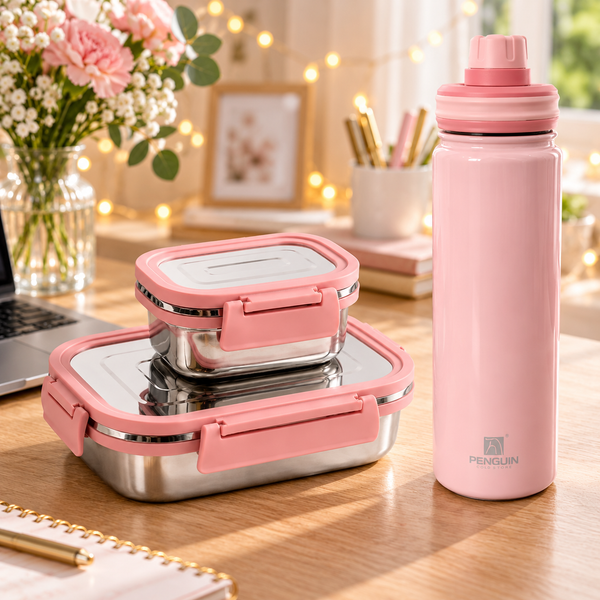 Blush Bite Lunch Box and Bottle Combo