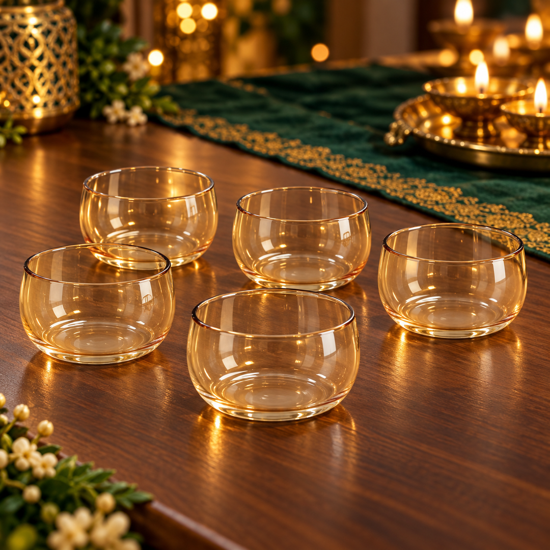 Amber Glow Dessert Bowls