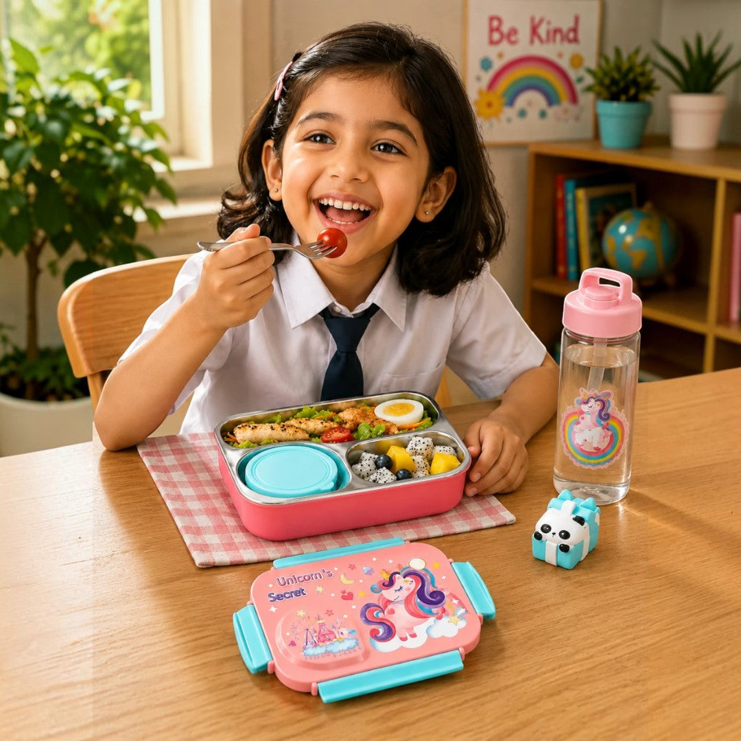 Unicorn Secret Stainless Steel Kids Lunch Box