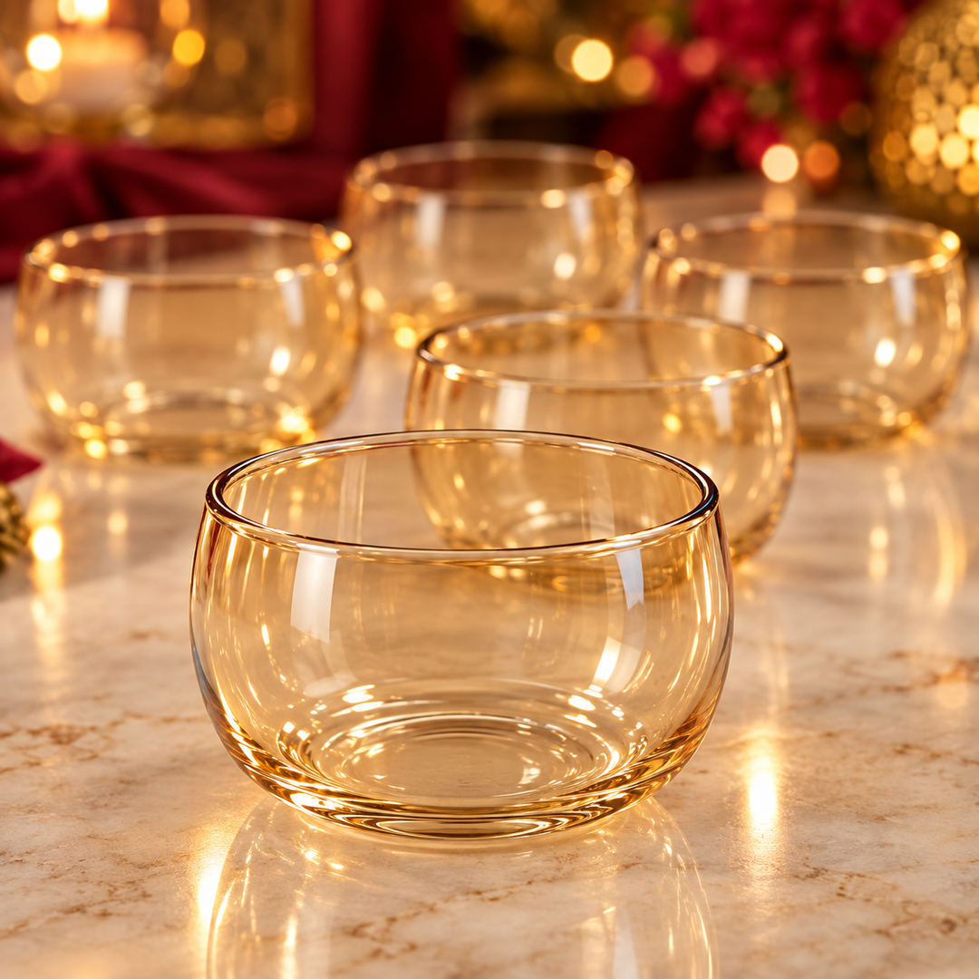 Amber Glow Dessert Bowls