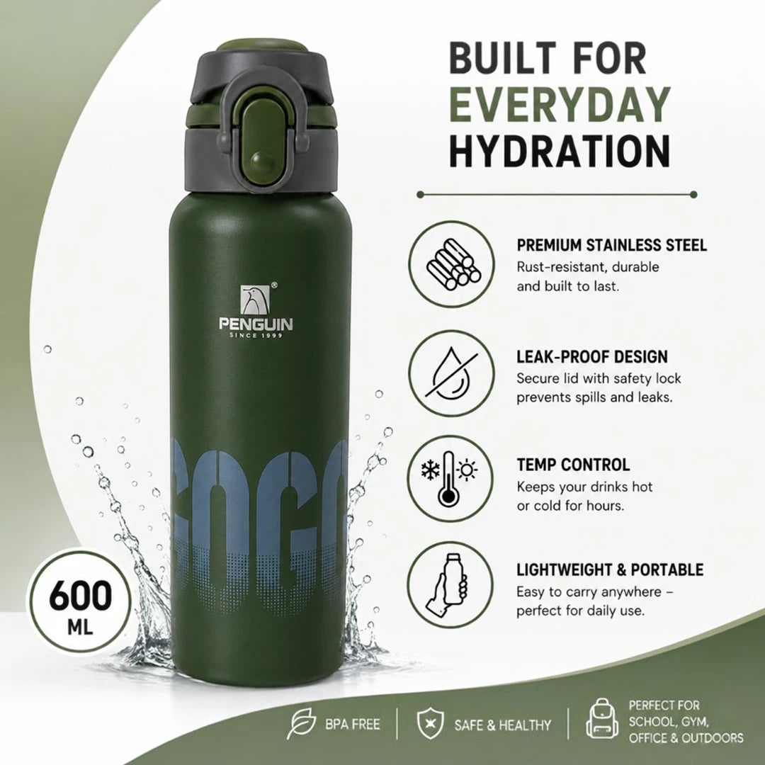 Penguin Forest Insulated Sipper Bottle