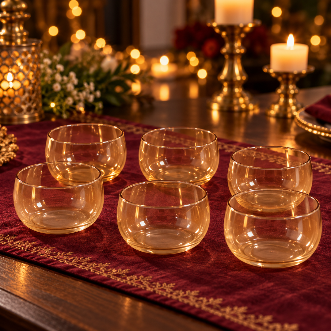 Amber Glow Dessert Bowls
