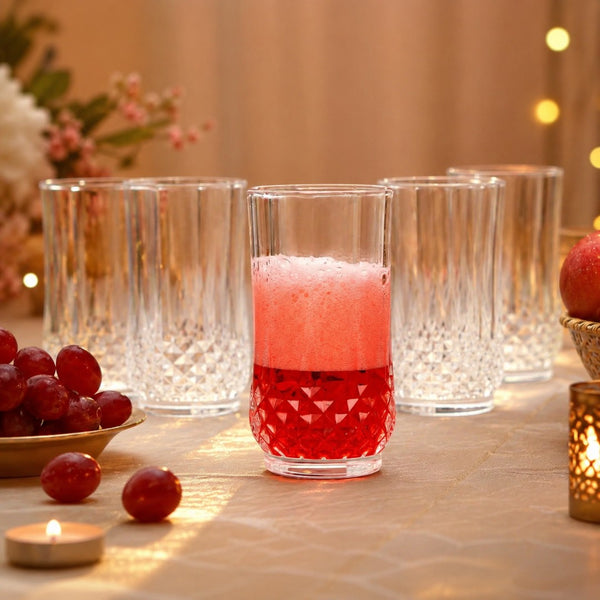 Crystal Bloom Textured Tumbler Glasses