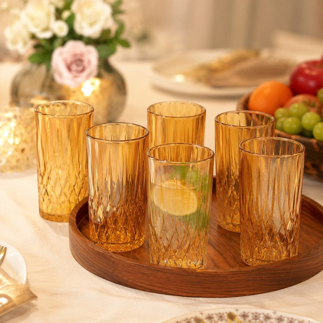 Golden Ripple Cut Tumblers
