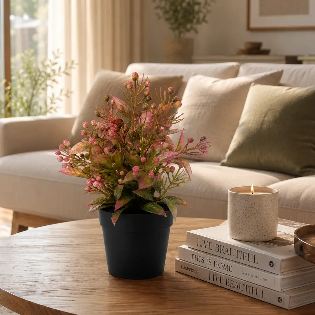 Pink Berry Bliss Artificial Plant with Pot