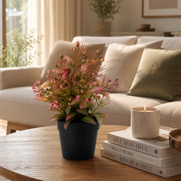 Pink Berry Bliss Artificial Plant with Pot