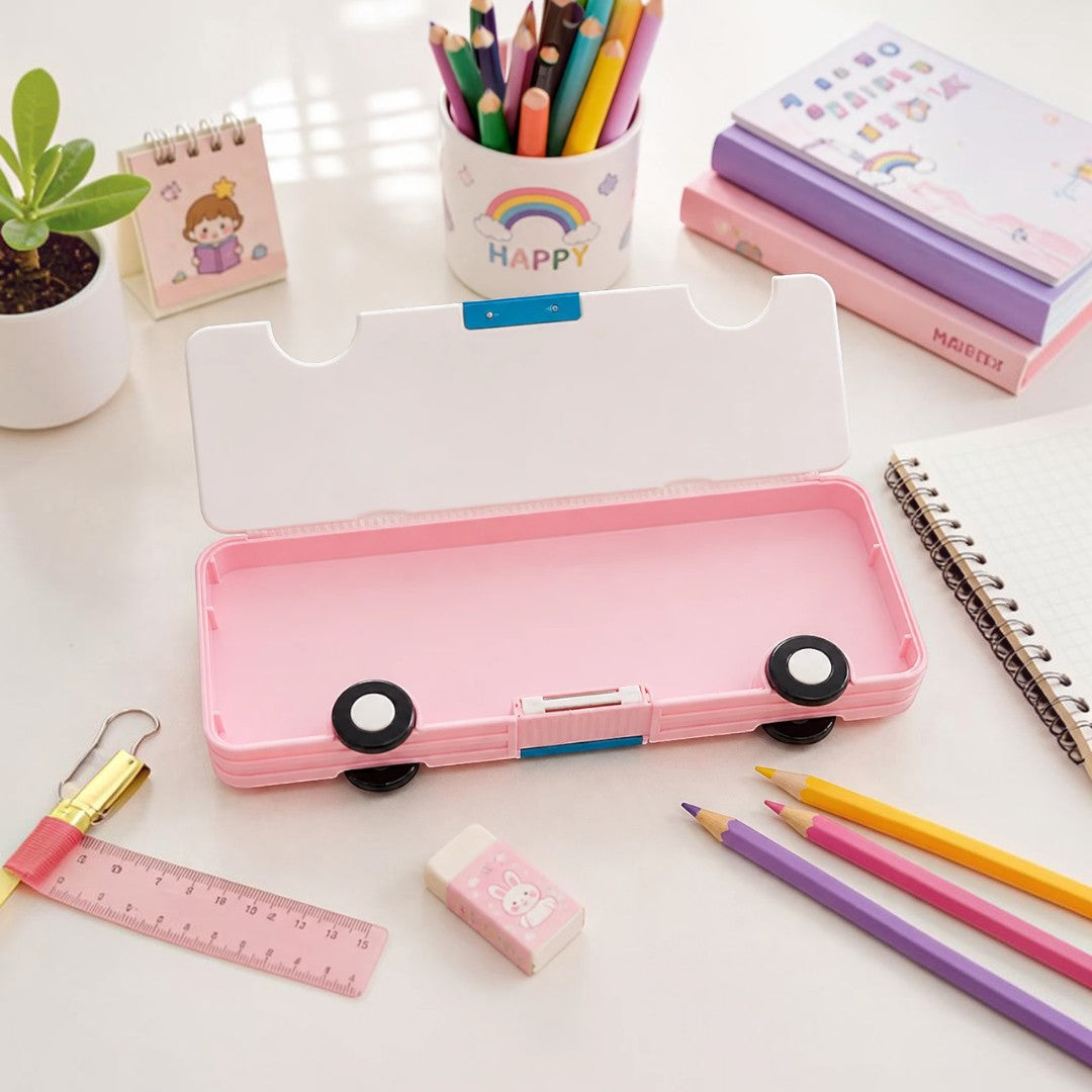 Sweet Unicorn Bus-Shaped Kids Pencil Box