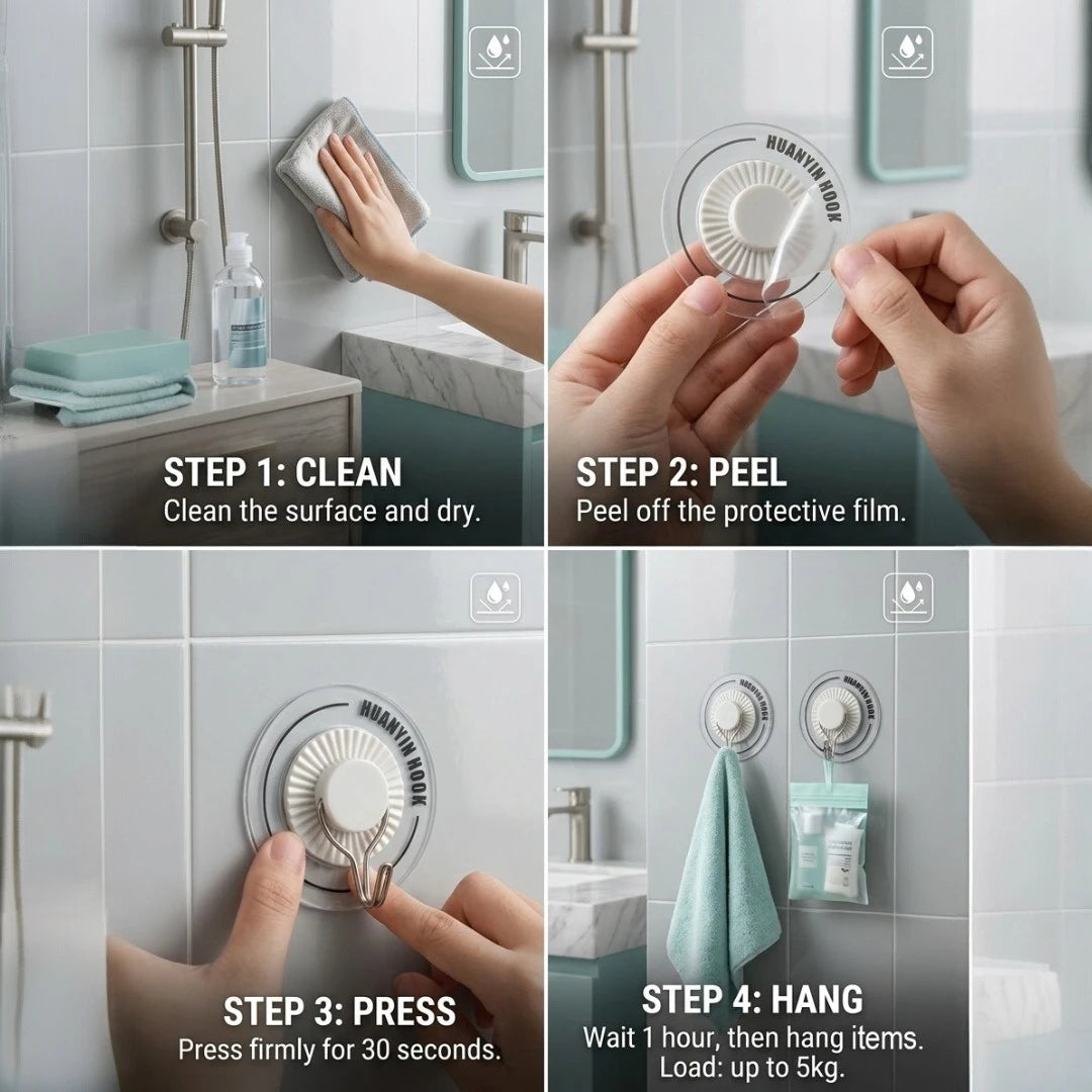 Clear Grip Wall Hooks