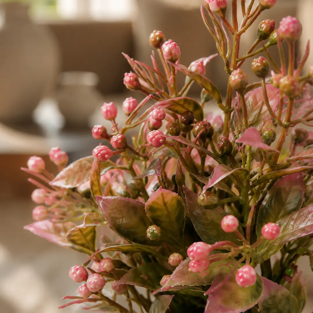 Pink Berry Bliss Artificial Plant with Pot