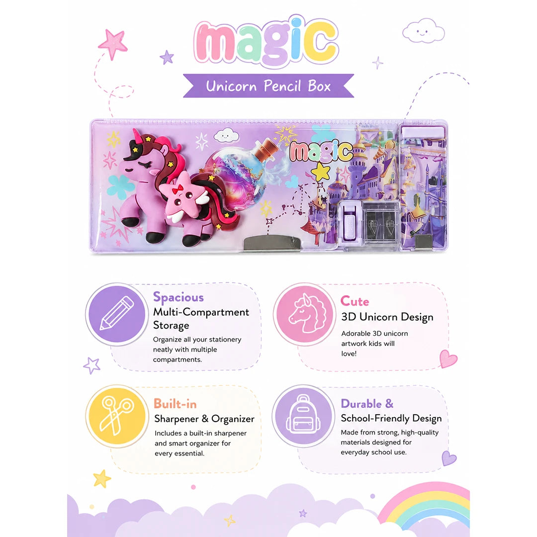 Magic Castle Unicorn Kids Multipurpose Pencil Box