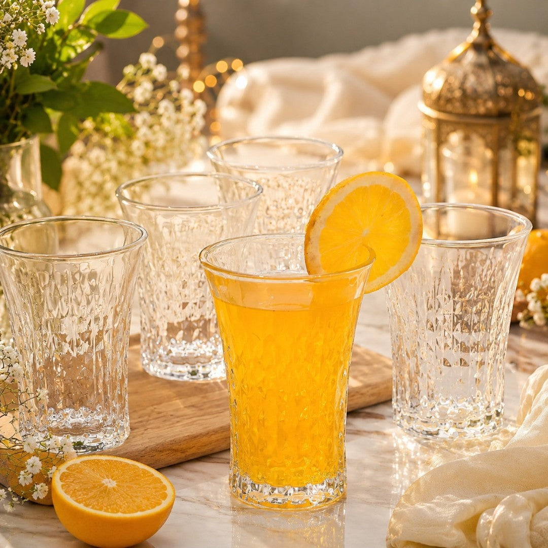 Classic Diamond Tall Glass Set
