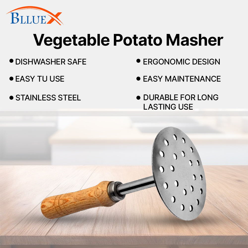 Stainless Steel Smasher Wooden Handle