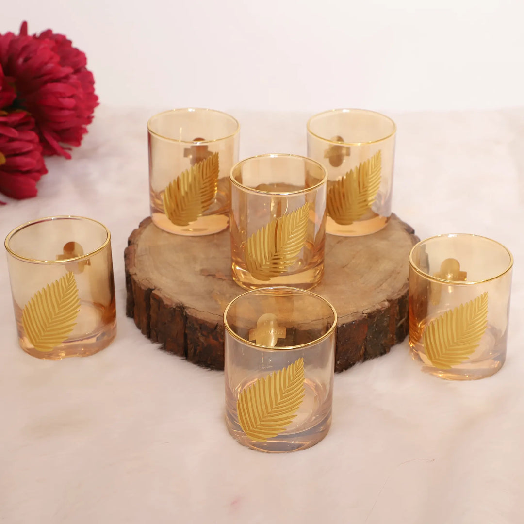 Golden Palm Glass Set