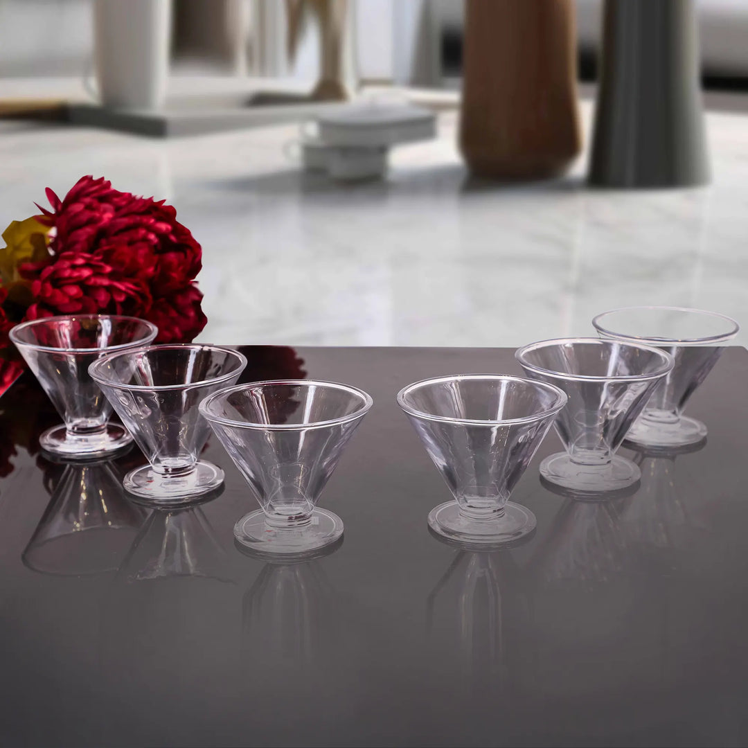 CRYSTAL CONE DESSERT BOWL SET