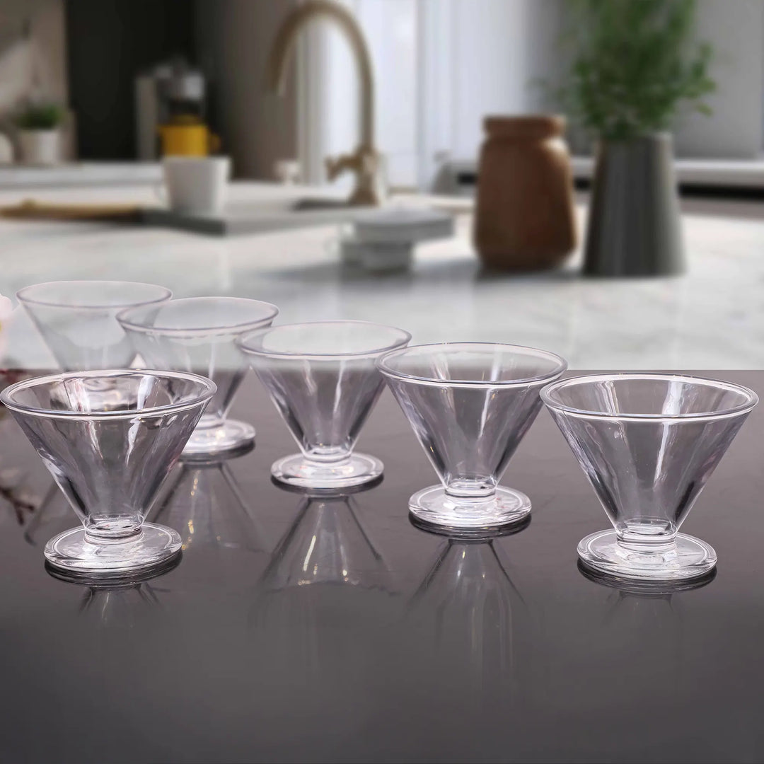 CRYSTAL CONE DESSERT BOWL SET