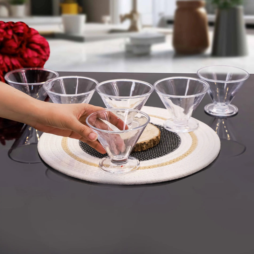 CRYSTAL CONE DESSERT BOWL SET