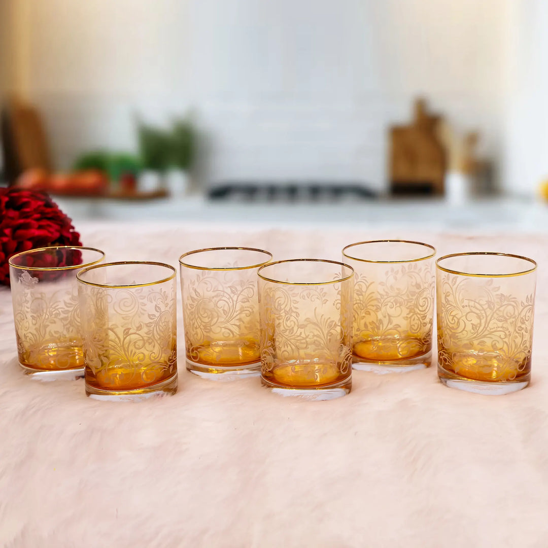 ELEGANT BLOOM CLEAR GLASS SET