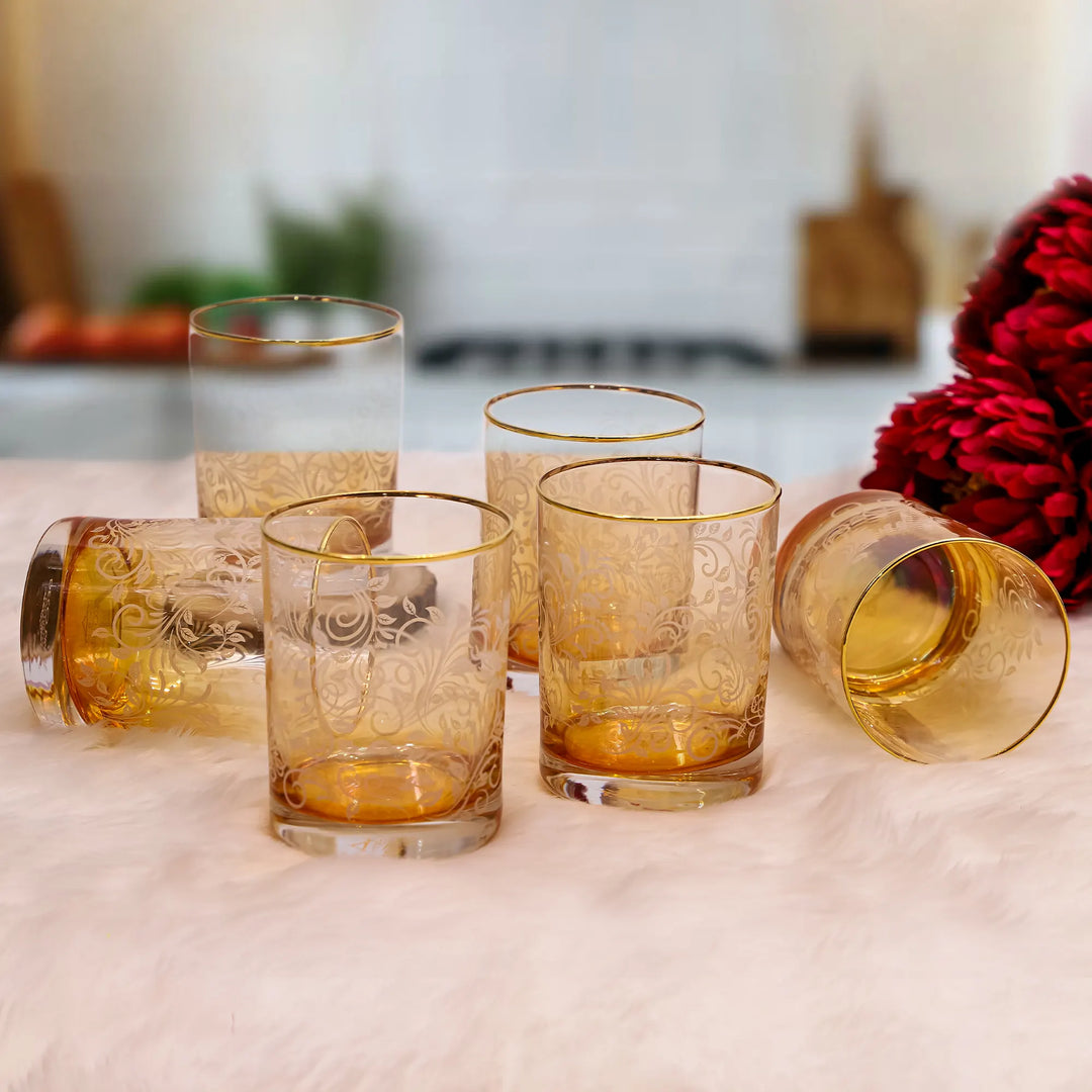 ELEGANT BLOOM CLEAR GLASS SET