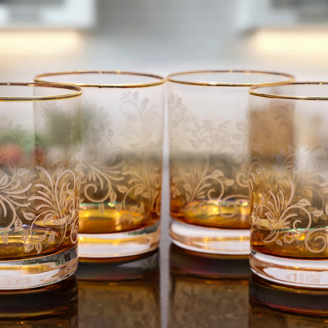 ELEGANT BLOOM CLEAR GLASS SET