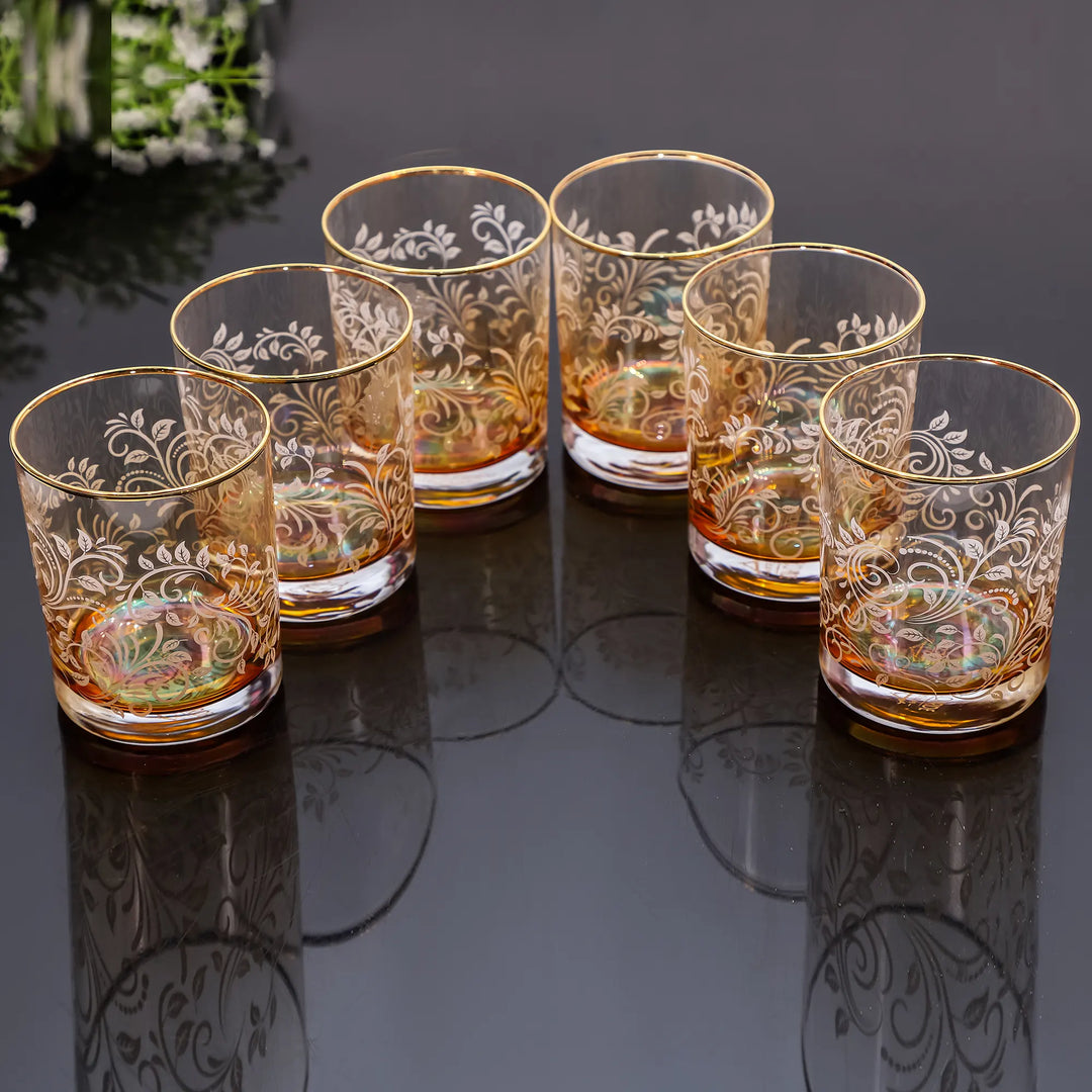ELEGANT BLOOM CLEAR GLASS SET