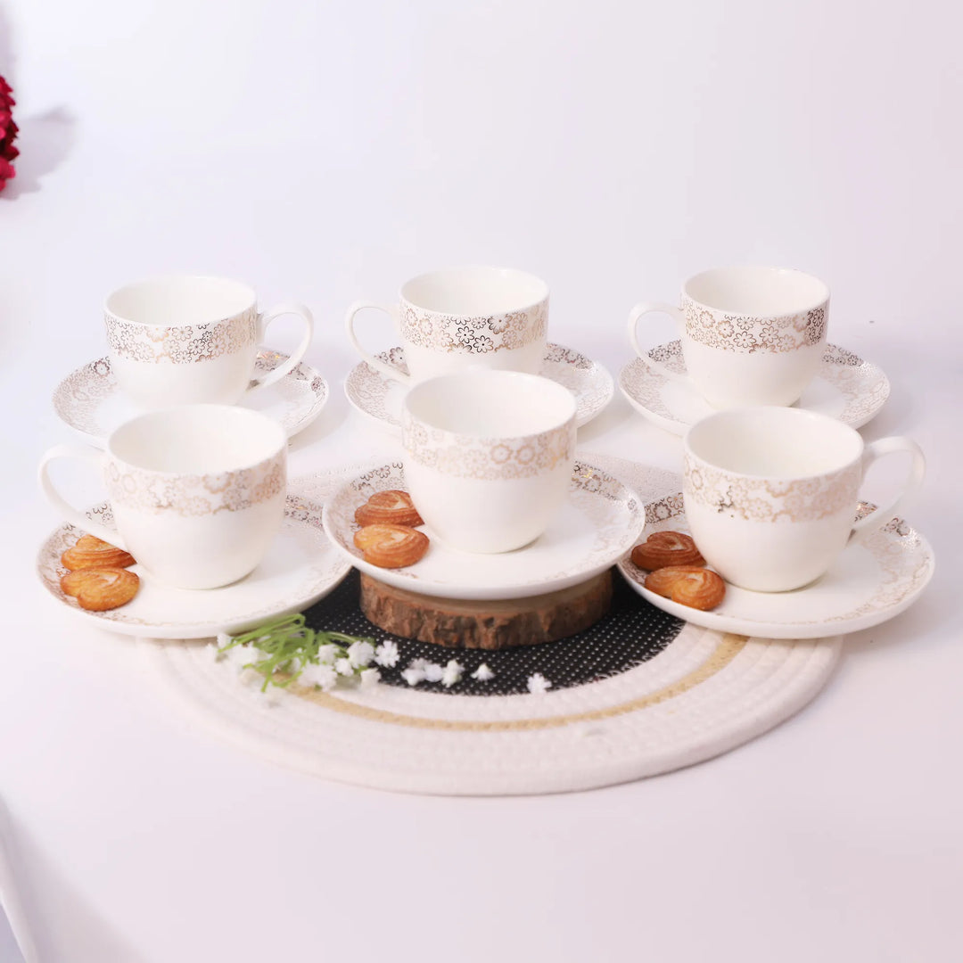 Elegant Platinum Porcelain Cup Set