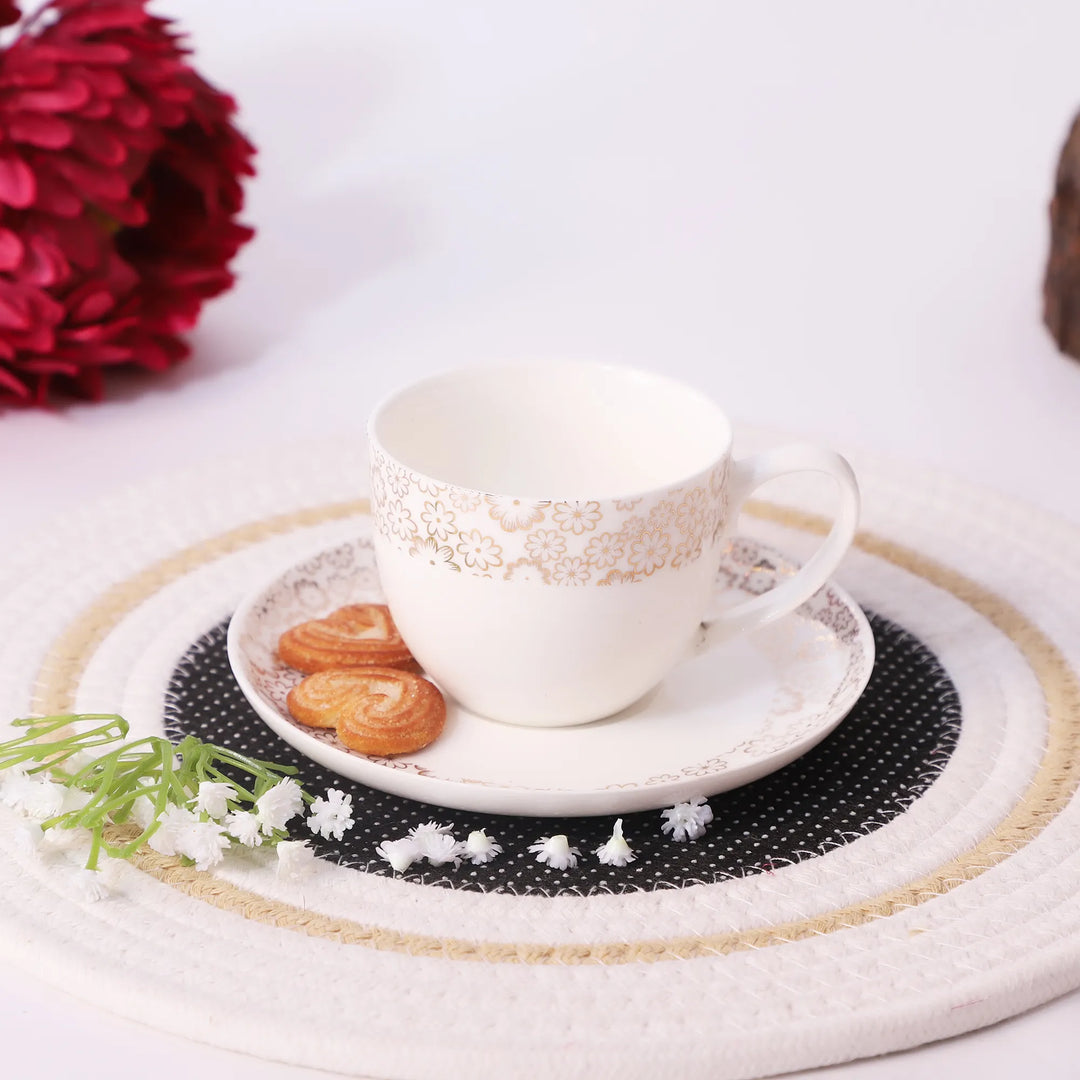 Elegant Platinum Porcelain Cup Set