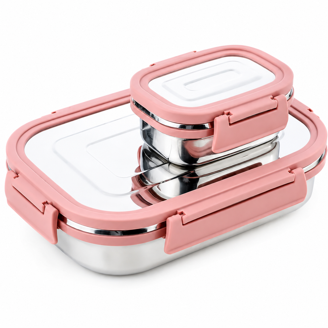 Stainless Steel Tiffin Blluex Lunch Box Pink
