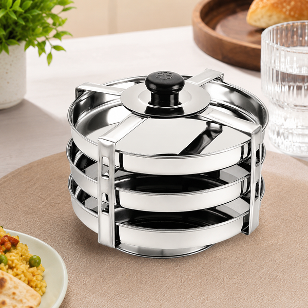 Stainless Steel Dhokla Maker 3 Plates With 4 Wires