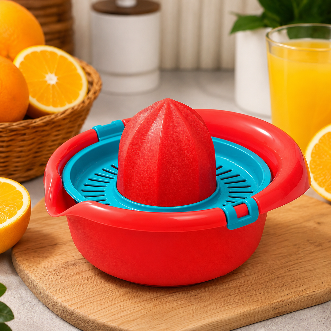 Manual Citrus Juicer Hand Press Red