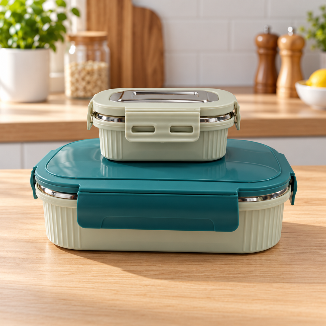 Meal Mate DuoLock Stainless Steel Microwave Lunch Box Set